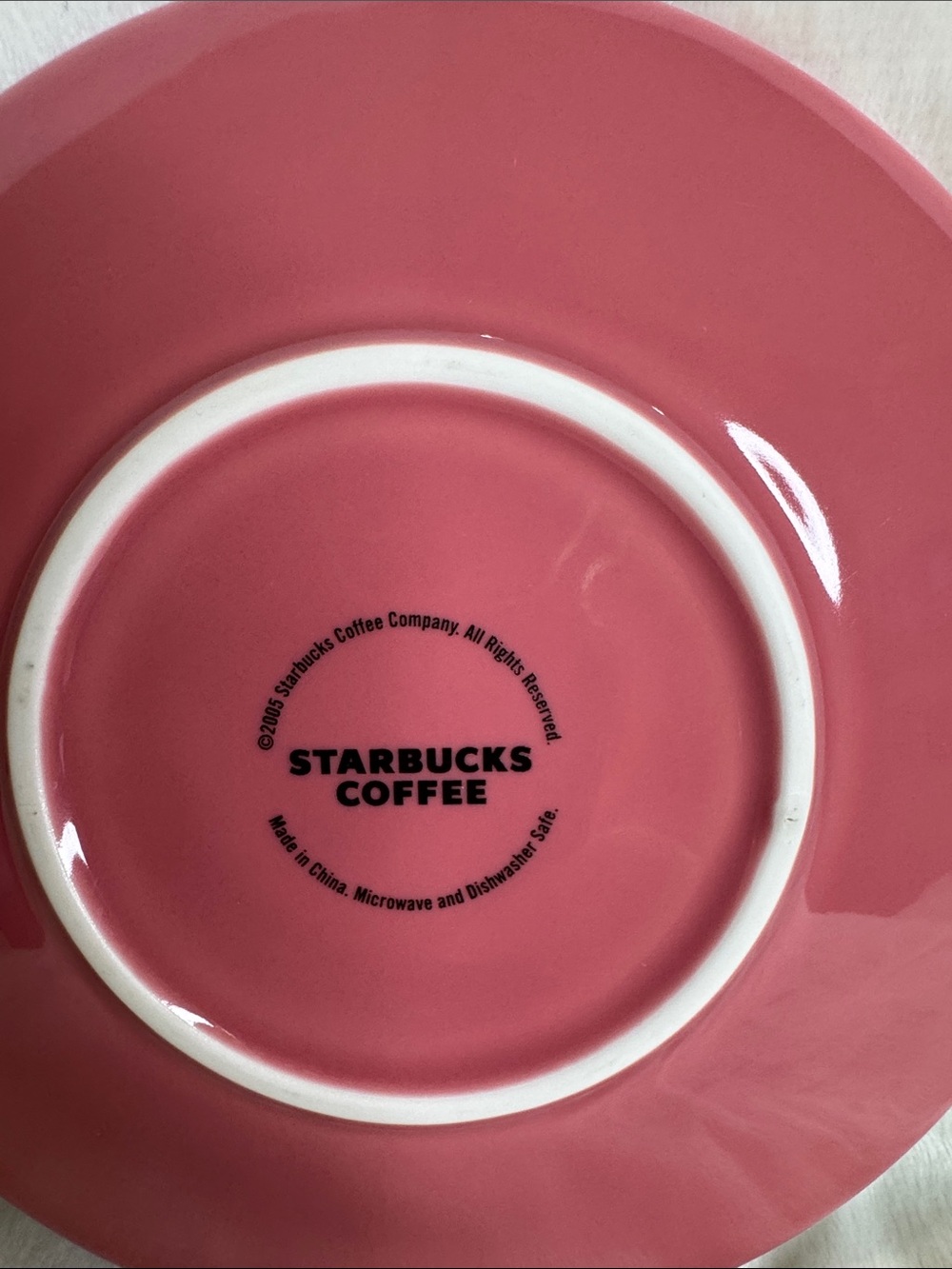 Starbucks Cup & Saucer Set Pink Hearts 2005 Large 16 oz. Vintage - Picture 10 of 11